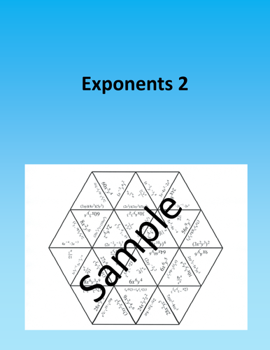 Exponents 2 - Math puzzle | Teaching Resources