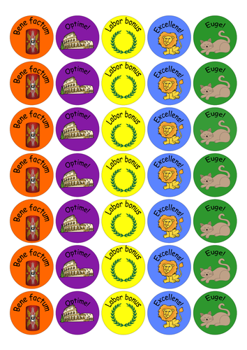 Latin and Romans Merit Stickers