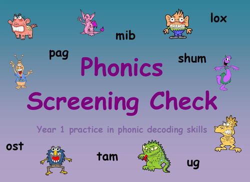Phonics Screening Check - practice in phonic decoding skills