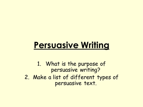 Persuasive writing powerpoint presentation