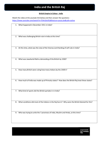 India and the British Raj Flippedlearning Resources