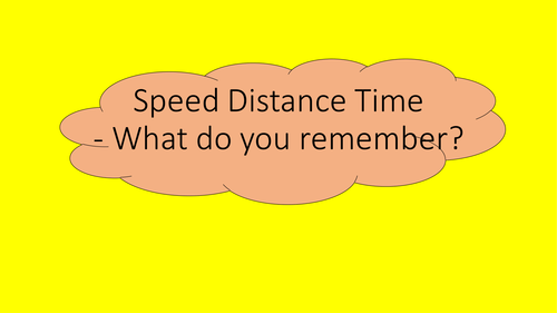 Speed Distance Time Graphs