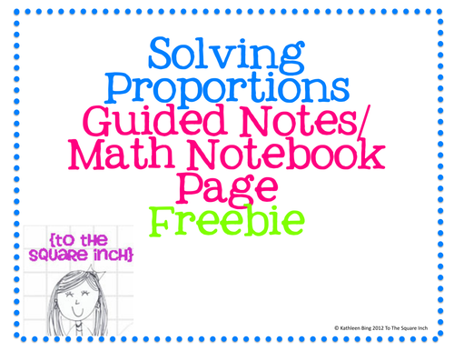 Solving Proportions FREE Guided Notes