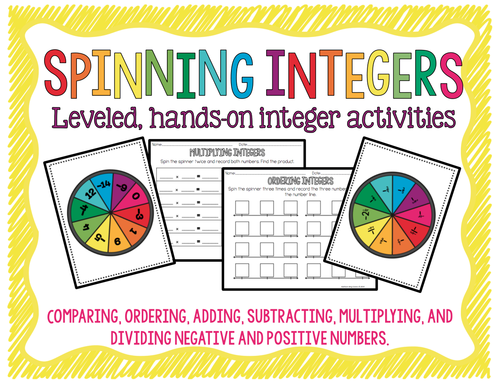 Spinning Integers Leveled, Hands-On Integer Activities Ccs: 7.Ns.1 | Teaching Resources