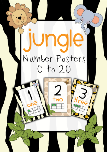 Jungle Number Posters 0 to 20