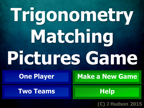 Trigonometry Matching Pairs Pictures Game