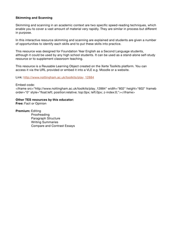 Skimming and Scanning