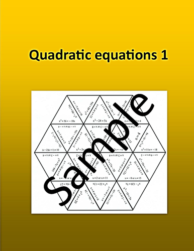 Quadratic equations 1 – Math puzzle