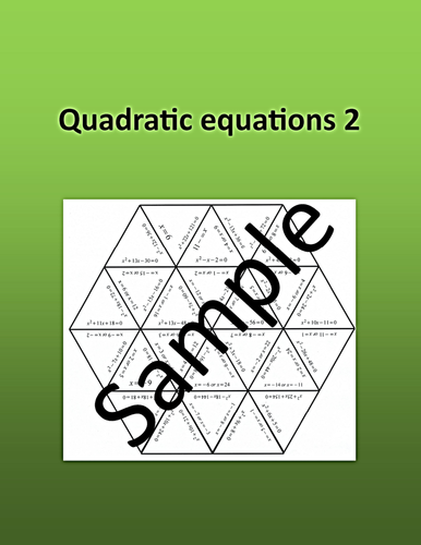 Quadratic equations 2 - Math puzzle