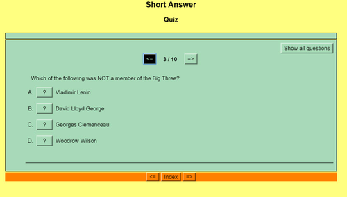 Origins of World War II : Quiz 2 - The Treaty of Versailles