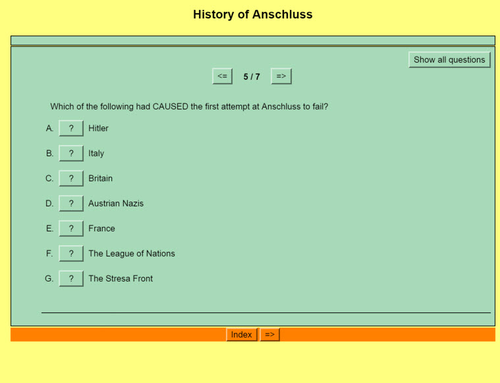 Origins of World War II: Quiz 10 - Appeasement and Anschluss