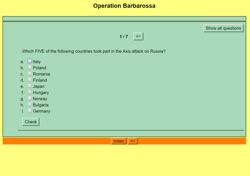Origins of World War II: Quiz 15 - Operation Barbarossa