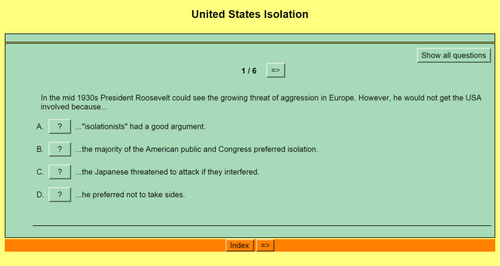 Origins of World War II: Quiz 16 - USA Isolation and Pearl Harbour