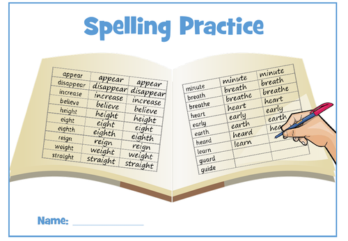 spelling-homework-sheets-year-4