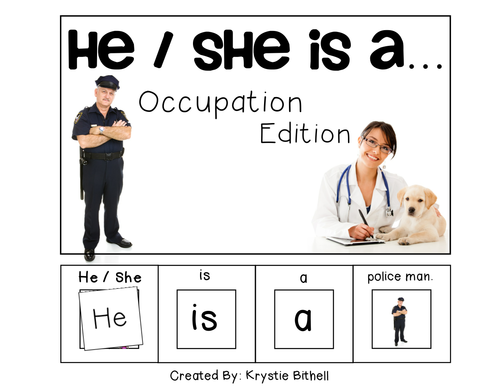 EASY READER He She is a...Occupation Job Edition Adapted Book Autism