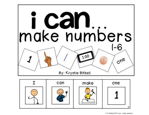Make Numbers 1-6 Adapted Math Book Including Money and Time BUNDLE