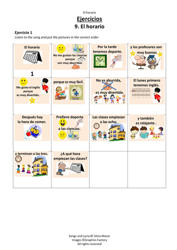 el-horario-song-about-the-school-timetable-in-spanish-teaching