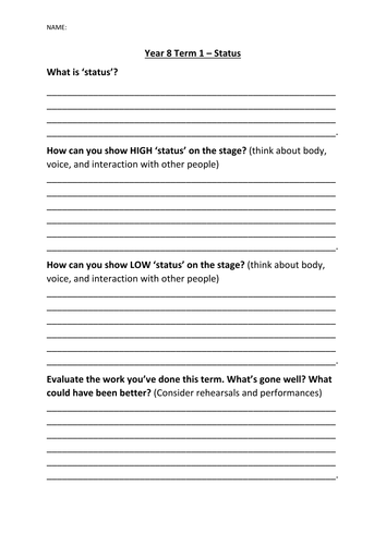 Drama - playing with status