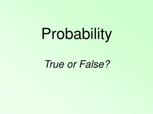 Math Probability Grade 6 or 7.  Experiment/data cards, true/false cards, worksheet.
