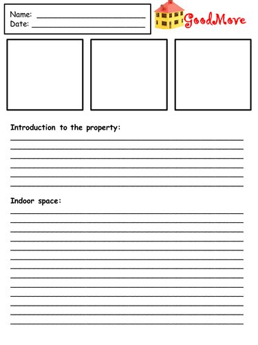 newspaper blank worksheet Estate (Writing Overview by Frame) Property Agent sian.m