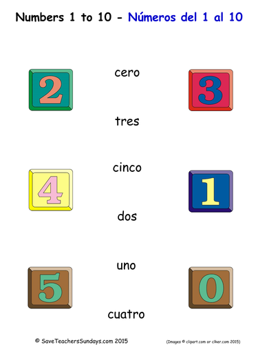 spanish numbers 1 to 10 worksheets and activities teaching resources