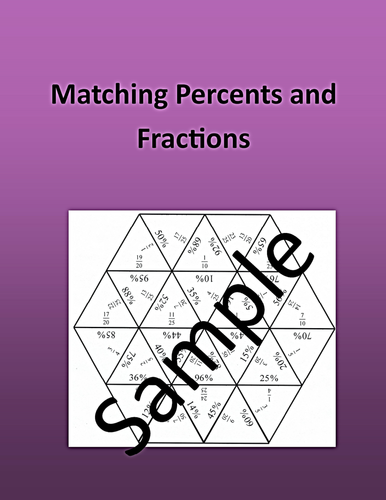 Matching Percents and Fractions - Math puzzle