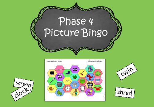 phonics phase 4 picture bingo teaching resources