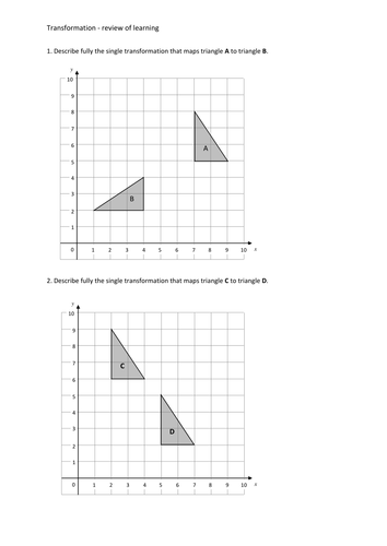 Math Transformations - Shape Revision, Presentation,  Worksheet and Quiz.  Great practical fun. 