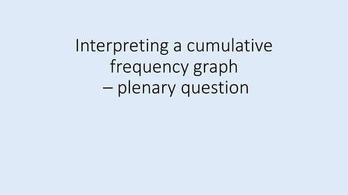 Math Statistics Reading and interpreting cumulative frequency graphs.