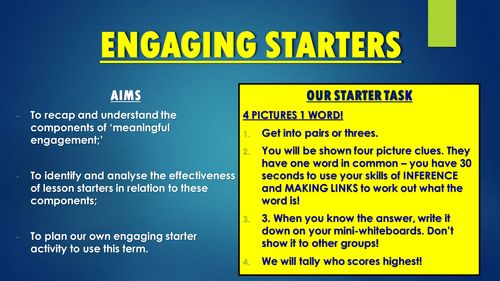 Creating Engaging Starters - CPD Session and Resources