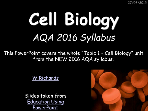 2016 AQA Biology section 1 - Cell Biology