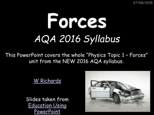 9-1 AQA Physics topic 5 - Forces