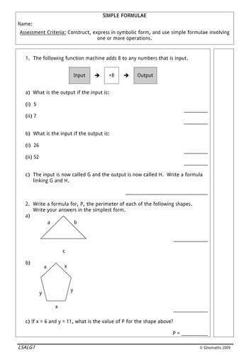 Mathematics of Words VI - Making algebraic Formula | Teaching Resources