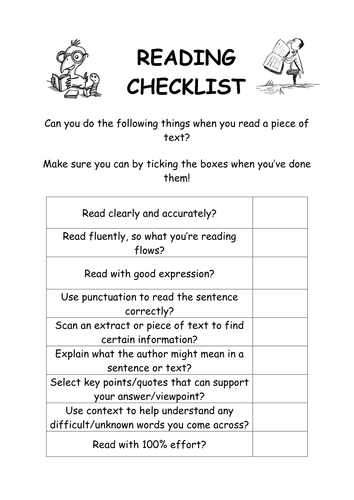 English Checklists