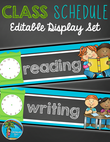 Class Schedule EDITABLE Display Set