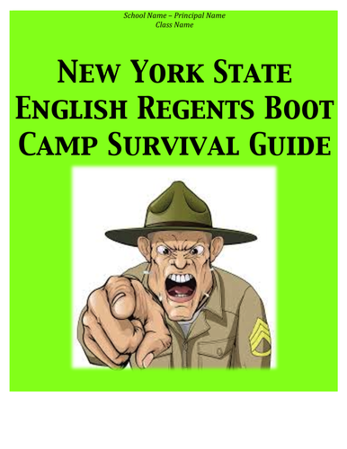 New York State English Regents Boot Camp Survival Guide