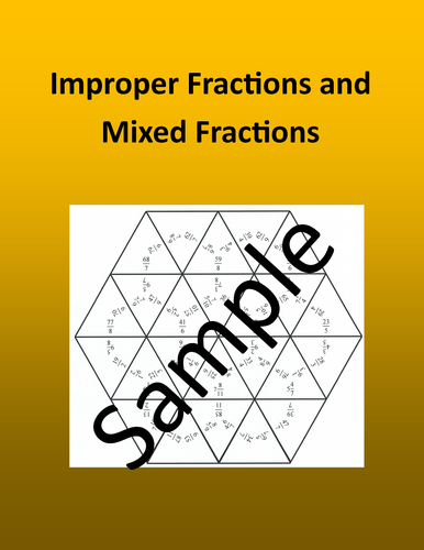 Improper Fractions and Mixed Fractions – Math puzzle