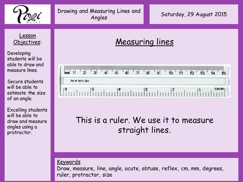 Drawing Lines With Measurements : Measuring and drawing lines activity worksheet by auntie