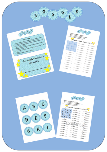 Boggle Spelling Activity