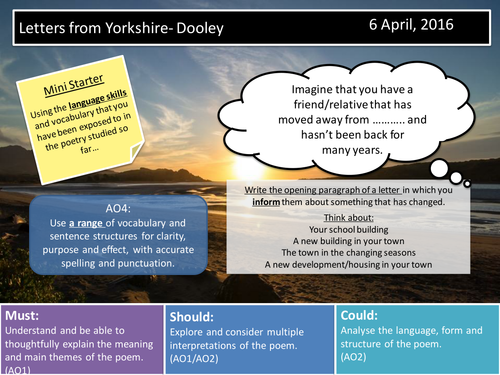 Letters from Yorkshire- Dooley