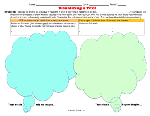Visualizing Worksheet for ANY Text (with Reflection Component)