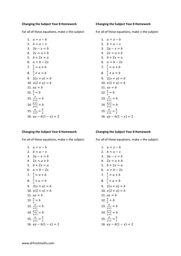 Changing the Subject (Yr 8) | Teaching Resources