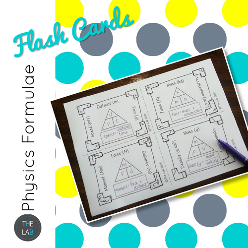 Physics Formula Cards