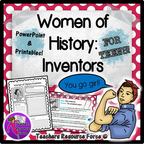 Women's History Month: Female Inventors PowerPoint and worksheets