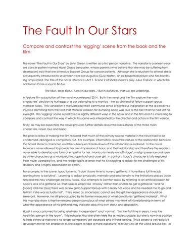 the fault in our stars book review essay