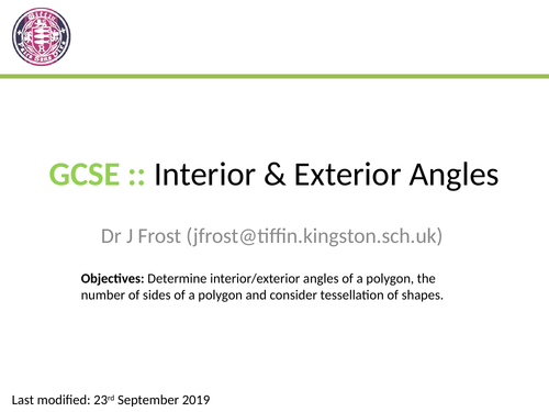 Polygons And Interior Exterior Angles