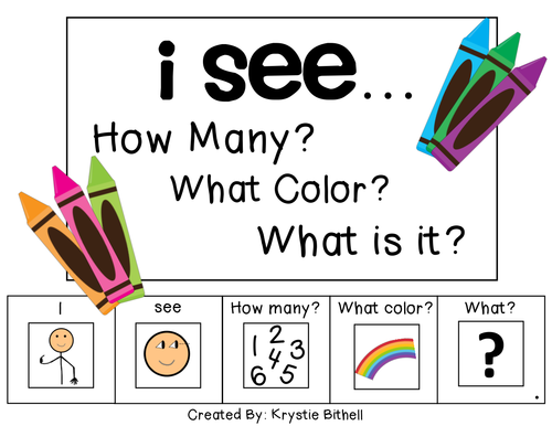 How Many? Color? What? Crayon Adapted Book Special Education Autism