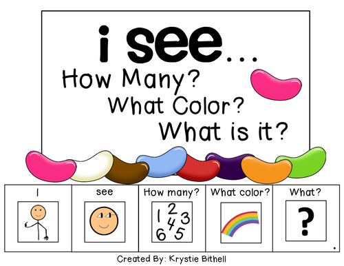 I see... How Many? What Color? What is it? Interactive Adapted Book with Jellybeans