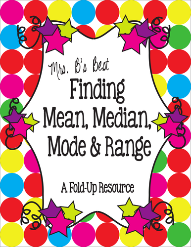 Mean, Median, Mode & Range Fold-Up Resource