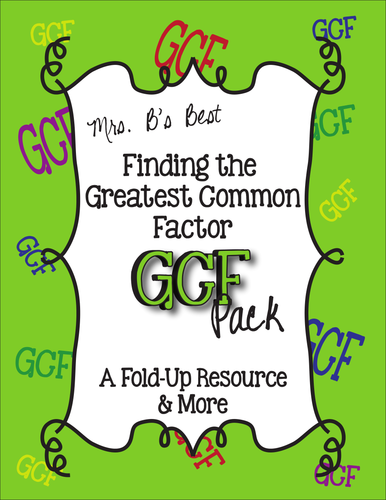 Finding the Greatest Common Factor (GCF) Pack